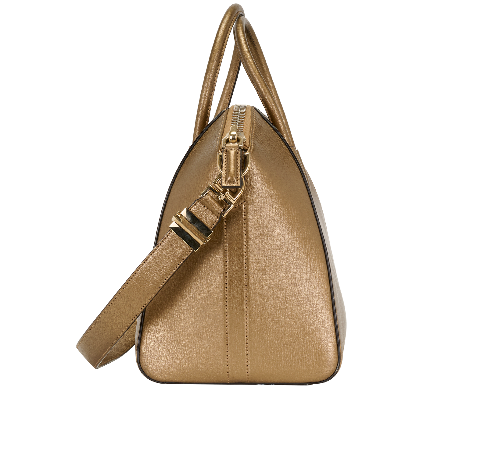 Medium Antigona, &pound;410, Handbags, Gold, Leather, Side view